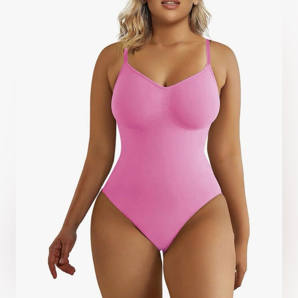 Pink Seamless Shapewear Bodysuit, popilush size M/L new no tag,